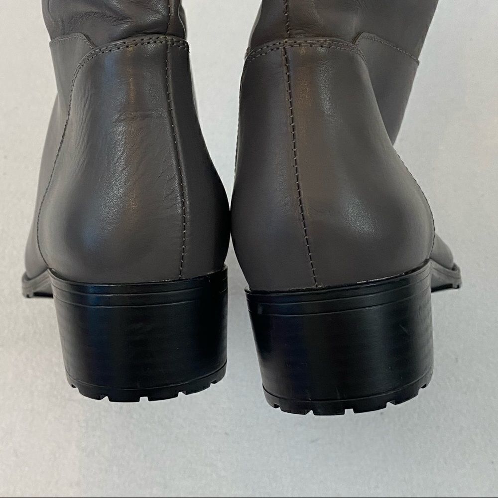 H by Halston Gray Leather Boots - Picture 4 of 7